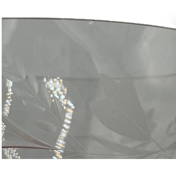 Vintage Engraved Floral Crystal Candy Dish with Lid Clear Glass READ - Picture 11 of 14